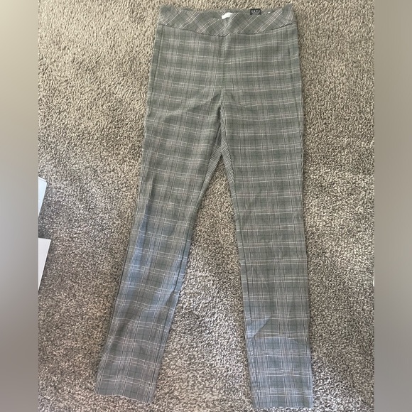 Plaid High-Waisted Slim Fit Pants - Size S - Picture 1 of 4